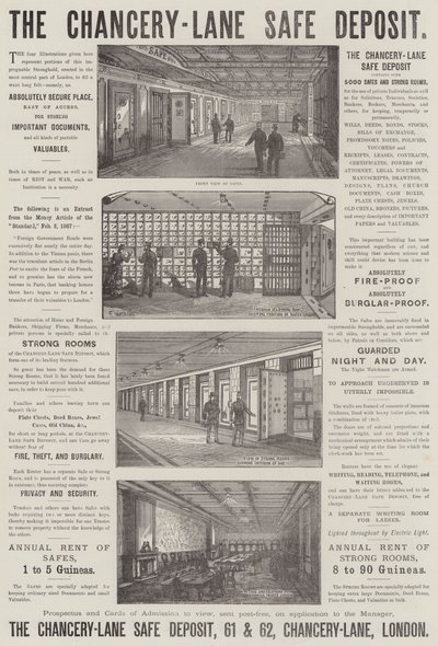 Publicité, The Chancery-Lane Safe Deposit - Frank Watkins